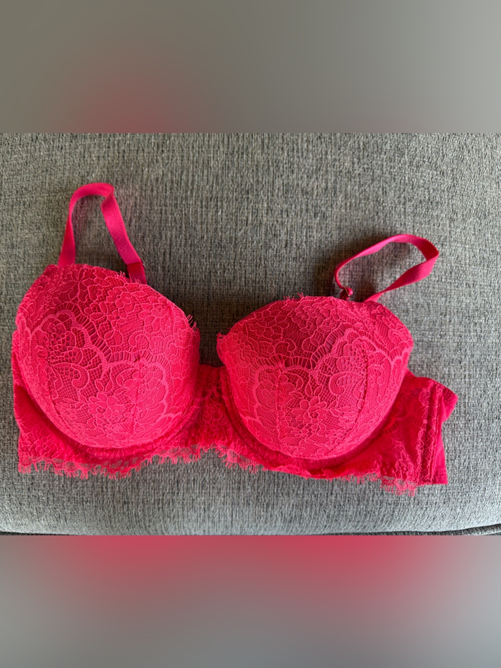 Women's Victoria’s Secret Dream Angles Lace Push-Up Bra - Hot Pink